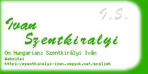 ivan szentkiralyi business card